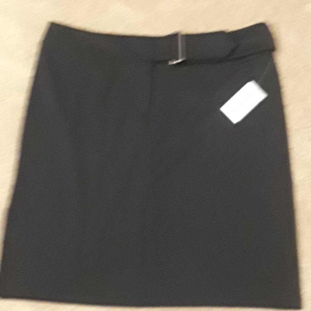 classic belted black  skirt size 9.